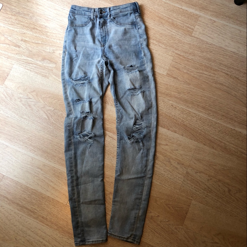 Divided Size 2 High Waisted Ripped Jeans